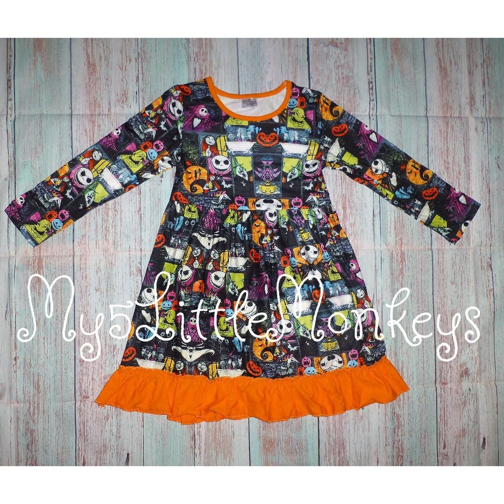 Jack Skellington Nightmare Before Christmas Girls Boutique Dress